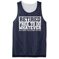 Retired Free To Do Whatever My Wife Tells Me Mesh Reversible Basketball Jersey Tank