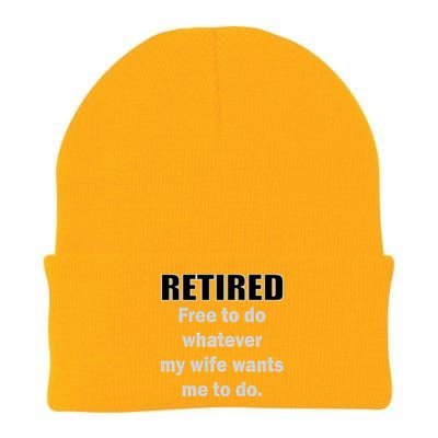 Retired Free To Do Whatever My Wife Wants Knit Cap Winter Beanie