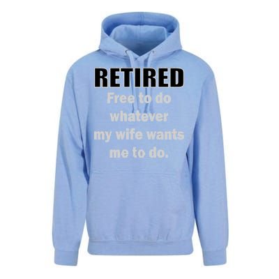 Retired Free To Do Whatever My Wife Wants Unisex Surf Hoodie