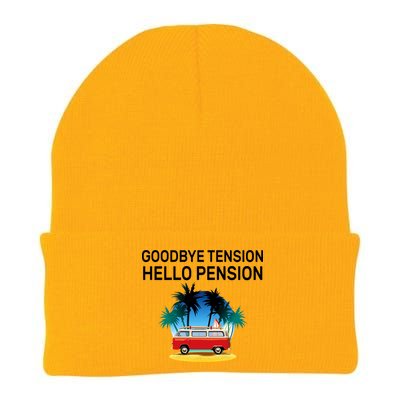 Retired Goodbye Tension Hello Pension Vacation Knit Cap Winter Beanie