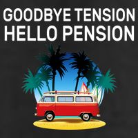 Retired Goodbye Tension Hello Pension Vacation Golf Towel