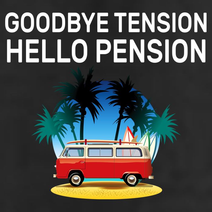 Retired Goodbye Tension Hello Pension Vacation Golf Towel