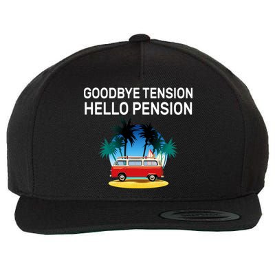 Retired Goodbye Tension Hello Pension Vacation Wool Snapback Cap