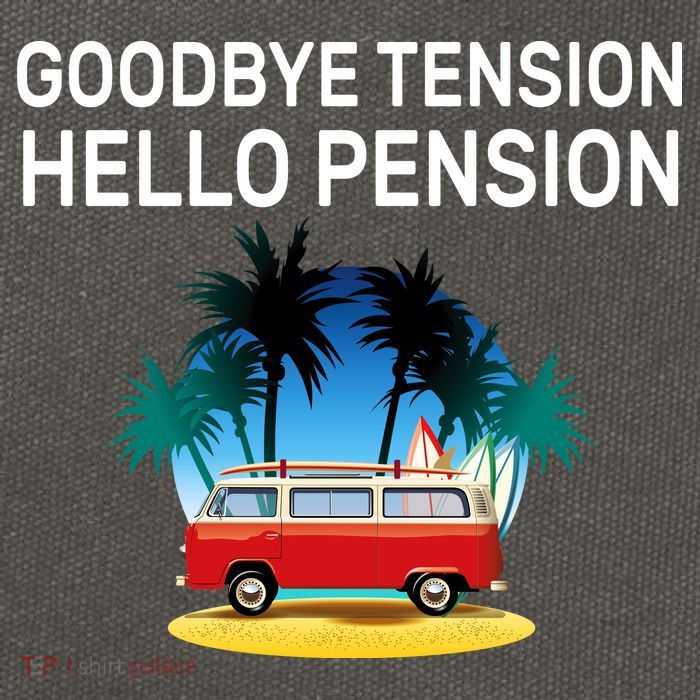 Retired Goodbye Tension Hello Pension Vacation Cotton Canvas Backpack