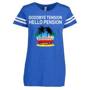 Retired Goodbye Tension Hello Pension Vacation Enza Ladies Jersey Football T-Shirt