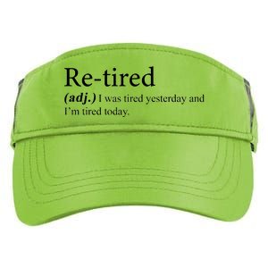 Retired I was Tired Yesterday And I'm Tired Today Adult Drive Performance Visor