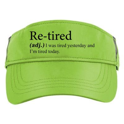 Retired I was Tired Yesterday And I'm Tired Today Adult Drive Performance Visor