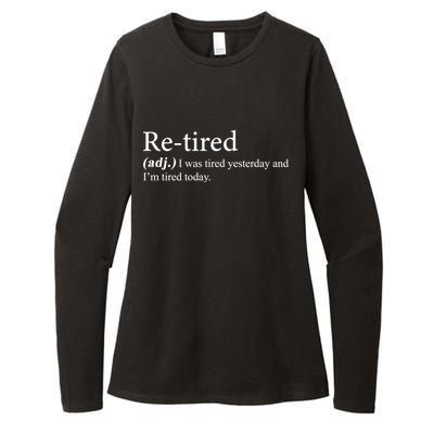 Retired I was Tired Yesterday And I'm Tired Today Womens CVC Long Sleeve Shirt