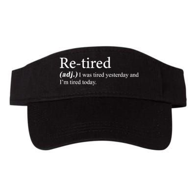 Retired I was Tired Yesterday And I'm Tired Today Valucap Bio-Washed Visor