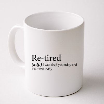 Retired I was Tired Yesterday And I'm Tired Today Coffee Mug