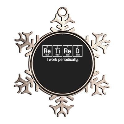 Retired I Work Periodically Periodic Table Elements Metallic Star Ornament