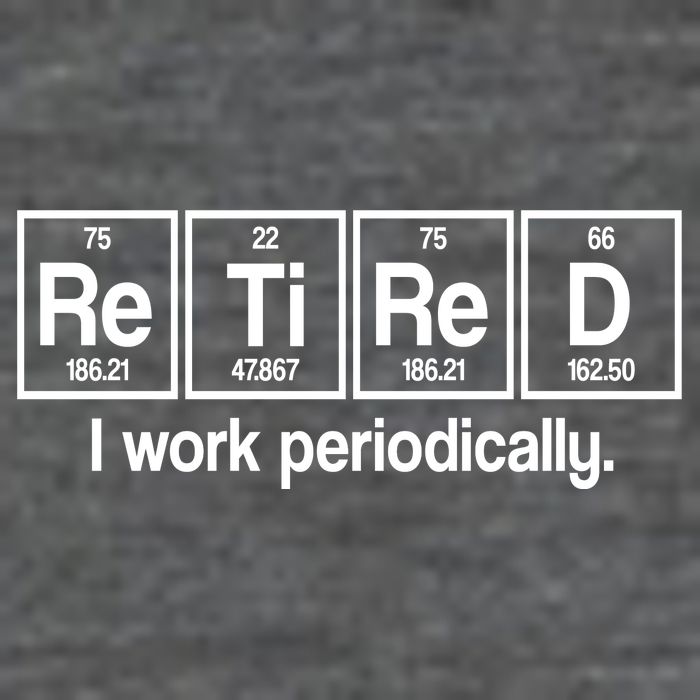 Retired I Work Periodically Periodic Table Elements 7 Panel Mesh Trucker Snapback Hat