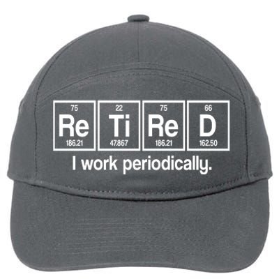 Retired I Work Periodically Periodic Table Elements 7-Panel Snapback Hat