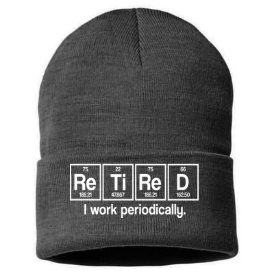 Retired I Work Periodically Periodic Table Elements Sustainable Knit Beanie