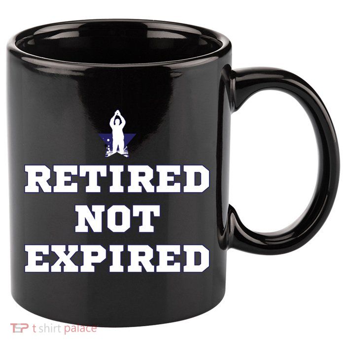 Retired Not Expired 11oz C Handle Ceramic Mug