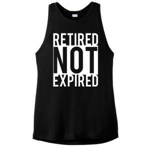 Retired Not Expired Funny Ladies PosiCharge Tri-Blend Wicking Tank