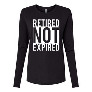 Retired Not Expired Funny Womens Cotton Relaxed Long Sleeve T-Shirt