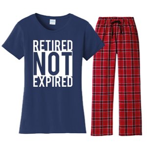 Retired Not Expired Funny Women's Flannel Pajama Set