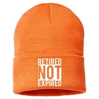 Retired Not Expired Funny Sustainable Knit Beanie