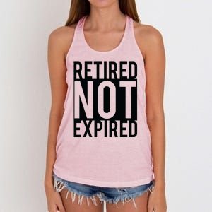 Retired Not Expired Funny Women's Knotted Racerback Tank