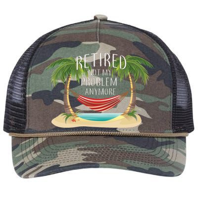 Retired Not My Problem Anymore Retro Rope Trucker Hat Cap