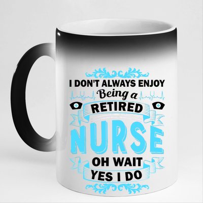 Retired Nurse 11oz Black Color Changing Mug