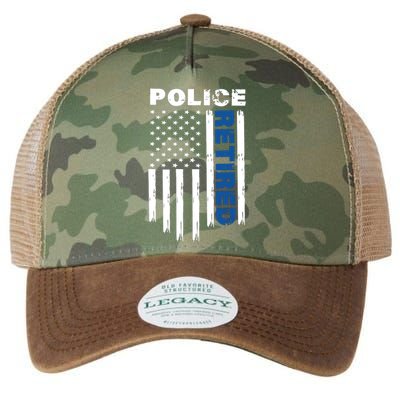 Retired Police Blue Flag Legacy Tie Dye Trucker Hat