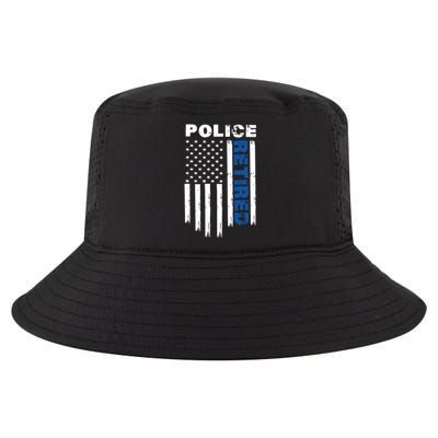 Retired Police Blue Flag Cool Comfort Performance Bucket Hat