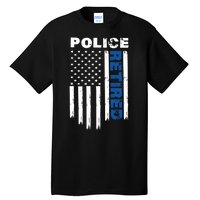 Retired Police Blue Flag Tall T-Shirt