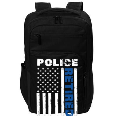 Retired Police Blue Flag Impact Tech Backpack