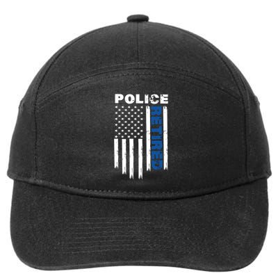 Retired Police Blue Flag 7-Panel Snapback Hat