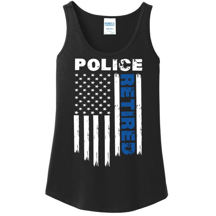 Retired Police Blue Flag Ladies Essential Tank