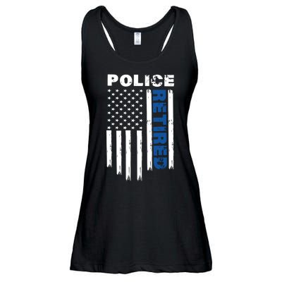 Retired Police Blue Flag Ladies Essential Flowy Tank