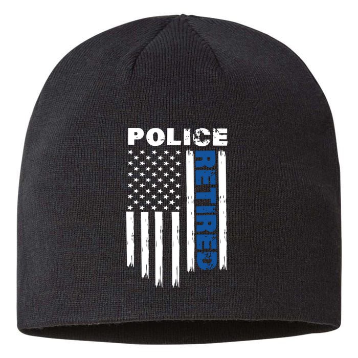 Retired Police Blue Flag Sustainable Beanie