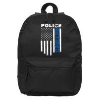 Retired Police Blue Flag 16 in Basic Backpack