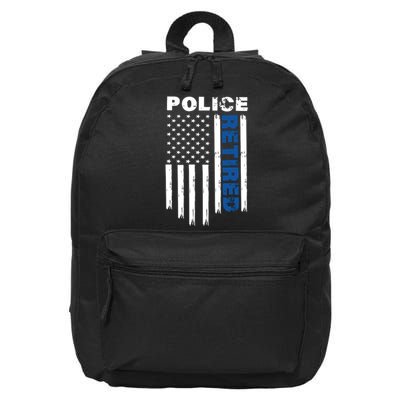 Retired Police Blue Flag 16 in Basic Backpack