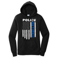 Retired Police Blue Flag Women's Pullover Hoodie