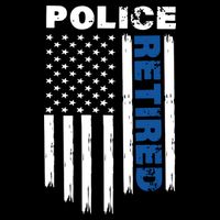 Retired Police Blue Flag Poster