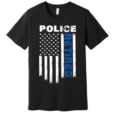 Retired Police Blue Flag Premium T-Shirt