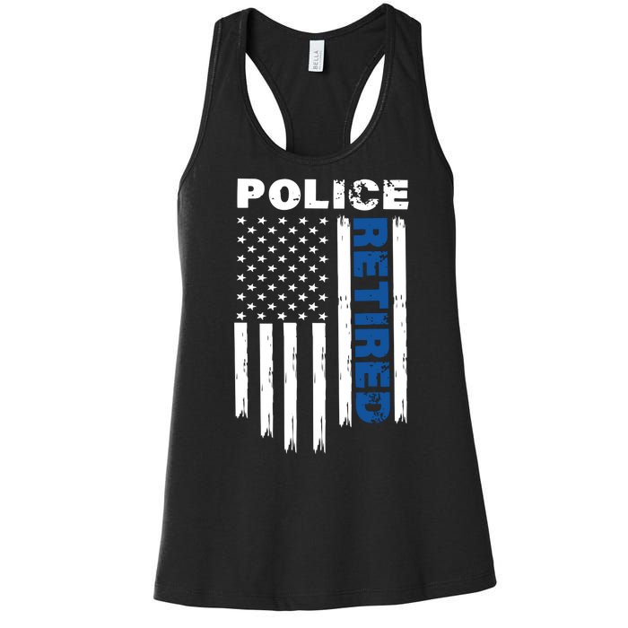 Retired Police Blue Flag Women's Racerback Tank