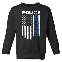 Retired Police Blue Flag Toddler Sweatshirt