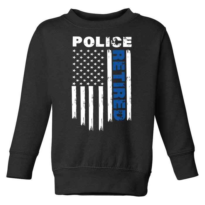 Retired Police Blue Flag Toddler Sweatshirt