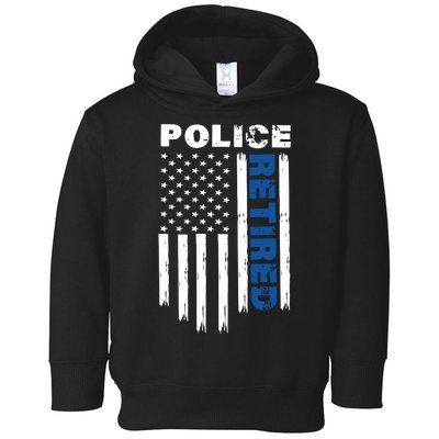 Retired Police Blue Flag Toddler Hoodie