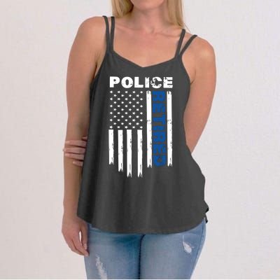 Retired Police Blue Flag Women's Strappy Tank