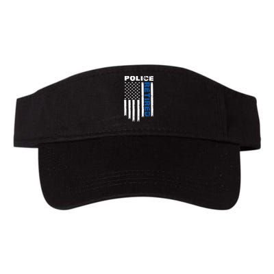 Retired Police Blue Flag Valucap Bio-Washed Visor