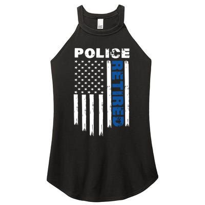 Retired Police Blue Flag Women's Perfect Tri Rocker Tank