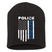 Retired Police Blue Flag Short Acrylic Beanie