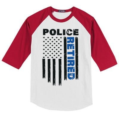 Retired Police Blue Flag Kids Colorblock Raglan Jersey