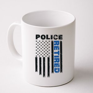 Retired Police Blue Flag Coffee Mug