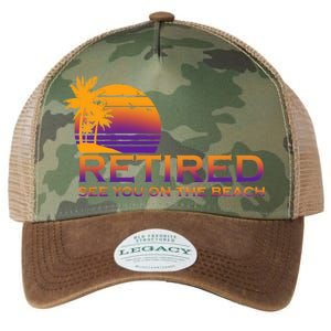 Retired See You On The Beach  Legacy Tie Dye Trucker Hat